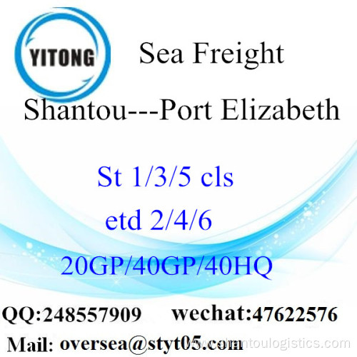 Shantou Port Sea Freight Shipping To Port Elizabeth